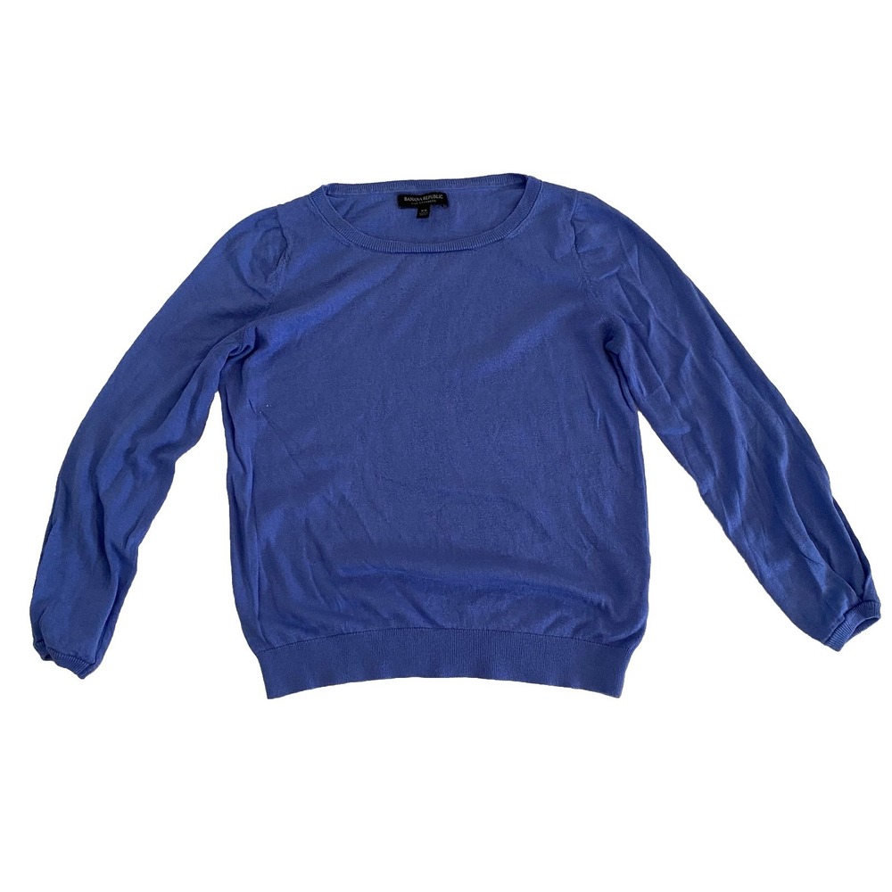 Banana Republic Sweater Periwinkle Blue XS Silk‎ Cashmere Minimalist Luxury Soft